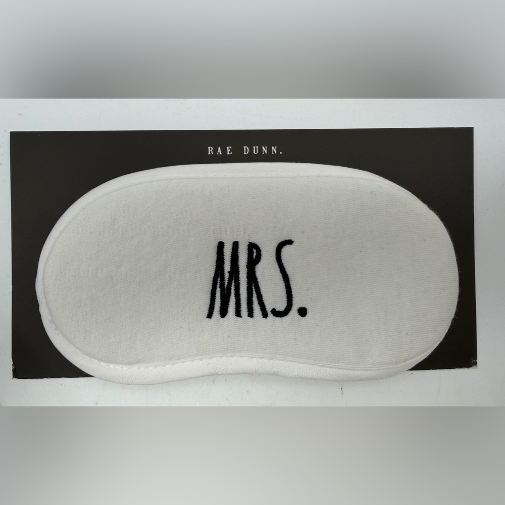 Rae Dunn “MRS” Sleep Mask Wedding Gift Bride Bachelorette 100% Cotton New No Box